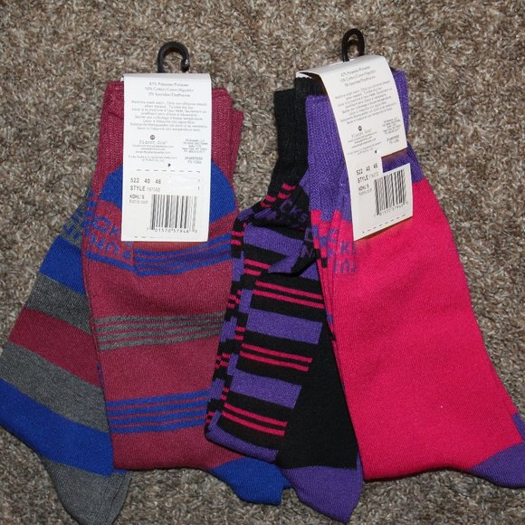 NWT Lot 2 Funky Socks stripes Multicolor 4 pair - Picture 4 of 4